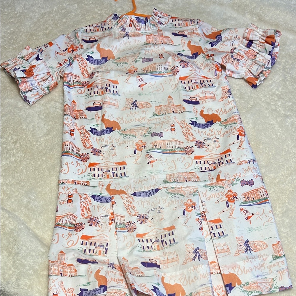 Pittypat’s Clothing Co Wren Clemson Toile Dress Sz Sm